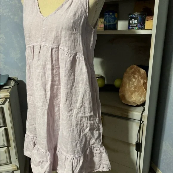 Cynthia Rowley purple  Linen mini dress small - Picture 3 of 9